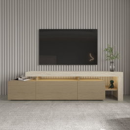 Hanah Home Soporte para TV Beliz - Travertino, Warm Oak